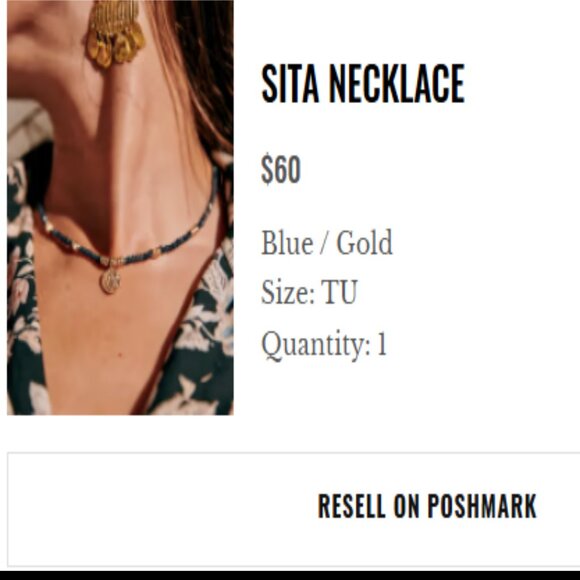 Jewelry Archives - Sezane Sita Necklace Blue / Gold - Picture 2 of 8